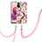 Custodia Silicone Gel Morbida Fantasia Modello Cover con Cinghia Cordino Mano Y06B per Xiaomi Redmi Note 10 4G Rosa