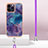 Custodia Silicone Gel Morbida Fantasia Modello Cover con Cinghia Cordino Mano Y07B per Apple iPhone 13 Pro