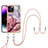 Custodia Silicone Gel Morbida Fantasia Modello Cover con Cinghia Cordino Mano Y07B per Apple iPhone 13 Pro Max Multicolore