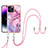 Custodia Silicone Gel Morbida Fantasia Modello Cover con Cinghia Cordino Mano Y07B per Apple iPhone 14 Pro Max Lavanda