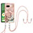 Custodia Silicone Gel Morbida Fantasia Modello Cover con Cinghia Cordino Mano Y07B per Google Pixel 7a 5G Rosa