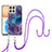 Custodia Silicone Gel Morbida Fantasia Modello Cover con Cinghia Cordino Mano Y07B per Huawei Honor X8 4G Viola