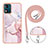 Custodia Silicone Gel Morbida Fantasia Modello Cover con Cinghia Cordino Mano YB1 per Motorola Moto E13 Rosa