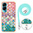 Custodia Silicone Gel Morbida Fantasia Modello Cover con Cinghia Cordino Mano YB3 per Huawei Honor 90 Lite 5G