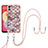 Custodia Silicone Gel Morbida Fantasia Modello Cover con Cinghia Cordino Mano YB3 per Samsung Galaxy A04E Marrone