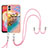 Custodia Silicone Gel Morbida Fantasia Modello Cover con Cinghia Cordino Mano YB3 per Samsung Galaxy A04E Multicolore