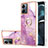 Custodia Silicone Gel Morbida Fantasia Modello Cover con Cinghia Cordino Mano YB5 per Motorola Moto G14 Lavanda