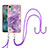 Custodia Silicone Gel Morbida Fantasia Modello Cover con Cinghia Cordino Mano YB5 per Nokia C12 Plus Viola