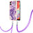 Custodia Silicone Gel Morbida Fantasia Modello Cover con Cinghia Cordino Mano YB5 per Samsung Galaxy A04 4G Viola