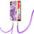 Custodia Silicone Gel Morbida Fantasia Modello Cover con Cinghia Cordino Mano YB5 per Samsung Galaxy F04 Viola