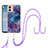 Custodia Silicone Gel Morbida Fantasia Modello Cover con Cinghia Cordino Mano YB7 per Motorola Moto G53 5G Viola