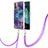 Custodia Silicone Gel Morbida Fantasia Modello Cover con Cinghia Cordino Mano YB7 per Nokia G11 Viola