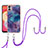 Custodia Silicone Gel Morbida Fantasia Modello Cover con Cinghia Cordino Mano YB7 per Samsung Galaxy A04E Viola