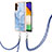 Custodia Silicone Gel Morbida Fantasia Modello Cover con Cinghia Cordino Mano YB7 per Samsung Galaxy A04s Blu
