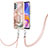 Custodia Silicone Gel Morbida Fantasia Modello Cover con Cinghia Cordino Mano YB7 per Samsung Galaxy A23 4G Rosa