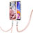 Custodia Silicone Gel Morbida Fantasia Modello Cover con Cinghia Cordino Mano YB7 per Samsung Galaxy A32 5G Multicolore