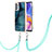 Custodia Silicone Gel Morbida Fantasia Modello Cover con Cinghia Cordino Mano YB7 per Samsung Galaxy A72 5G Verde