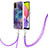 Custodia Silicone Gel Morbida Fantasia Modello Cover con Cinghia Cordino Mano YB7 per Samsung Galaxy M02s Viola