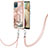 Custodia Silicone Gel Morbida Fantasia Modello Cover con Cinghia Cordino Mano YB7 per Samsung Galaxy M12 Rosa