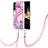 Custodia Silicone Gel Morbida Fantasia Modello Cover con Cinghia Cordino Mano YB7 per Samsung Galaxy S24 Plus 5G Lavanda