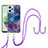 Custodia Silicone Gel Morbida Fantasia Modello Cover con Cinghia Cordino Mano YB7 per Xiaomi Poco X5 5G Viola