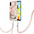 Custodia Silicone Gel Morbida Fantasia Modello Cover con Cinghia Cordino Mano YB7 per Xiaomi Redmi A1 Rosa