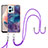 Custodia Silicone Gel Morbida Fantasia Modello Cover con Cinghia Cordino Mano YB7 per Xiaomi Redmi Note 12 4G Viola