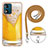 Custodia Silicone Gel Morbida Fantasia Modello Cover con Cinghia Cordino Mano YB8 per Motorola Moto E13