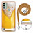 Custodia Silicone Gel Morbida Fantasia Modello Cover con Cinghia Cordino Mano YB8 per Nokia C31