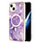 Custodia Silicone Gel Morbida Fantasia Modello Cover con Mag-Safe Magnetic per Apple iPhone 13 Viola