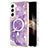 Custodia Silicone Gel Morbida Fantasia Modello Cover con Mag-Safe Magnetic per Samsung Galaxy S24 5G Viola