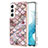 Custodia Silicone Gel Morbida Fantasia Modello Cover S01 per Samsung Galaxy S21 FE 5G Marrone