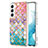 Custodia Silicone Gel Morbida Fantasia Modello Cover S01 per Samsung Galaxy S21 FE 5G Rosa