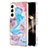 Custodia Silicone Gel Morbida Fantasia Modello Cover S01 per Samsung Galaxy S24 Plus 5G Blu