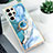 Custodia Silicone Gel Morbida Fantasia Modello Cover S02 per Samsung Galaxy S21 Ultra 5G Blu