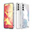 Custodia Silicone Gel Morbida Fantasia Modello Cover S03 per Samsung Galaxy S21 Plus 5G Bianco