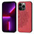 Custodia Silicone Gel Morbida Fantasia Modello Cover S04 per Apple iPhone 13 Pro Max Rosso