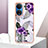 Custodia Silicone Gel Morbida Fantasia Modello Cover Y01B per Huawei Honor X7 Viola