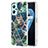 Custodia Silicone Gel Morbida Fantasia Modello Cover Y01B per Oppo A96 4G Verde Notte