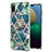 Custodia Silicone Gel Morbida Fantasia Modello Cover Y01B per Samsung Galaxy A02 Verde Notte