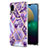 Custodia Silicone Gel Morbida Fantasia Modello Cover Y01B per Samsung Galaxy A02 Viola