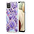 Custodia Silicone Gel Morbida Fantasia Modello Cover Y01B per Samsung Galaxy A12 5G Viola