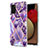 Custodia Silicone Gel Morbida Fantasia Modello Cover Y01B per Samsung Galaxy F02S SM-E025F Viola