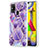 Custodia Silicone Gel Morbida Fantasia Modello Cover Y01B per Samsung Galaxy M21s Viola