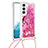 Custodia Silicone Gel Morbida Fantasia Modello Cover Y02B per Samsung Galaxy S21 FE 5G Rosa Caldo