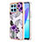 Custodia Silicone Gel Morbida Fantasia Modello Cover Y03B per Huawei Honor 70 Lite 5G Viola