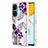 Custodia Silicone Gel Morbida Fantasia Modello Cover Y03B per Huawei Honor X7 Viola