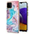 Custodia Silicone Gel Morbida Fantasia Modello Cover Y03B per Samsung Galaxy A22 4G Blu