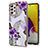 Custodia Silicone Gel Morbida Fantasia Modello Cover Y03B per Samsung Galaxy A72 4G Viola