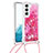 Custodia Silicone Gel Morbida Fantasia Modello Cover Y03B per Samsung Galaxy S21 5G Rosa Caldo